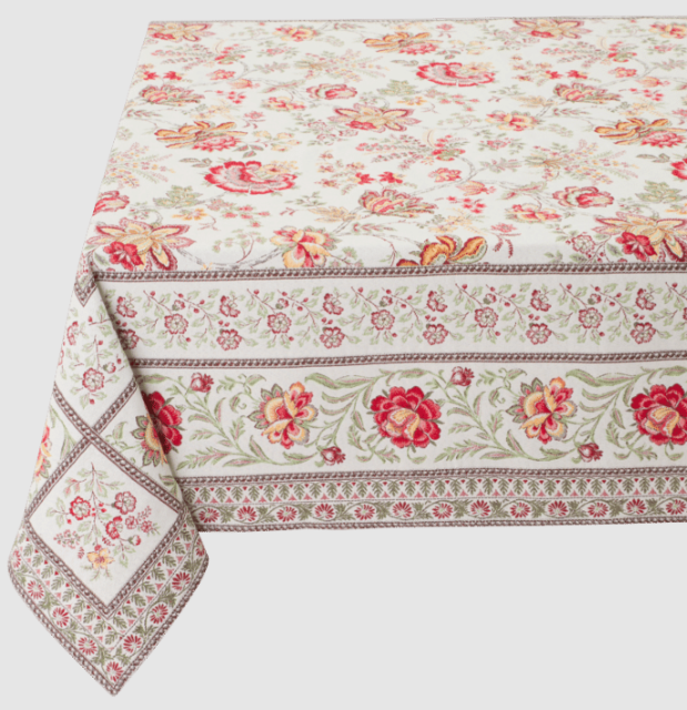 French Jacquard tablecloth / multi-cover (GARANCE. yellow/red)